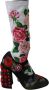Dolce & Gabbana Black Floral Socks Crystal Jersey Boots Shoes Meerkleurig Dames - Thumbnail 1