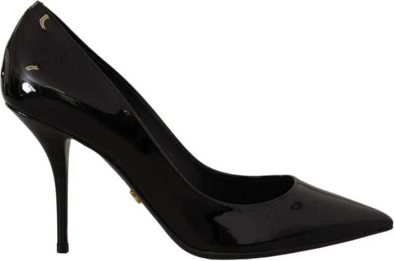 Dolce & Gabbana Black High Heels Pumps Patent Leather Shoes Zwart Dames