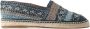 Dolce & Gabbana Blauw Grijs Leren Buffalo Espadrille Schoenen Multicolor - Thumbnail 6