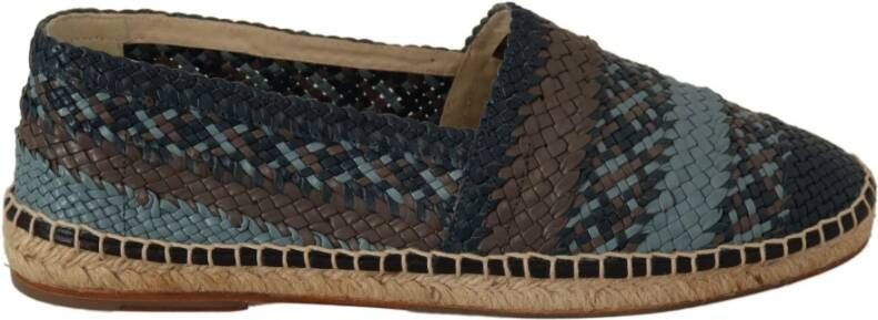 Dolce & Gabbana Blauw Grijs Slip On Buffalo Espadrille Schoenen Blue Heren