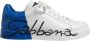 Dolce & Gabbana Blauw Wit Leren Logo Lage Top Sneakers - Thumbnail 1