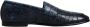 Dolce & Gabbana Blauwe exotische leren mocassin instapschoenen - Thumbnail 1