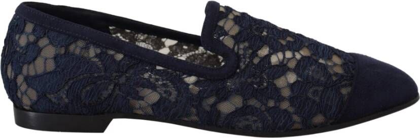 Dolce & Gabbana Blauwe Leren Loafers Stijlvol en Comfortabel Blue Dames