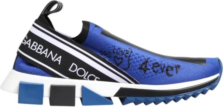 Dolce & Gabbana Blauwe Logo Low Top Sorrento Sneakers