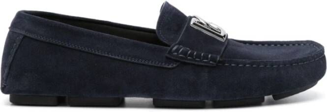 Dolce & Gabbana Blauwe platte schoenen van Dolce Gabbana Blue Heren