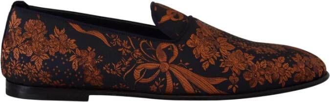 Dolce & Gabbana Blauwe Roest Bloemen Loafers Schoenen Blue Heren