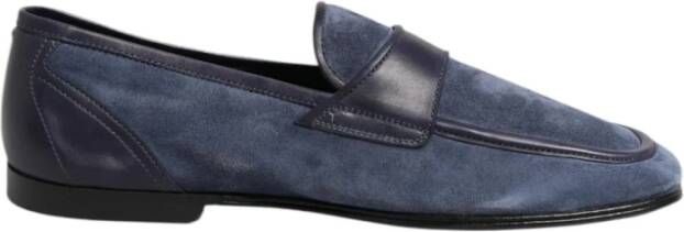 Dolce & Gabbana Blauwe Suède Mocassin Loafers