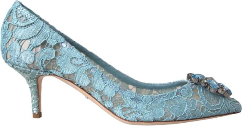 Dolce & Gabbana Blauwe Taormina Kristal Hak Pumps Schoenen Blue Dames
