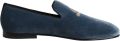 Dolce & Gabbana Blauwe Velvet DG Logo Loafers Schoenen - Blauw
