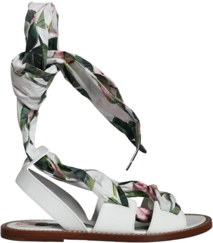 Dolce & Gabbana Portofino Leren Sneakers Wit White Dames