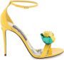 Dolce & Gabbana Bloemversierde Patentleren Sandalen Yellow Dames - Thumbnail 2