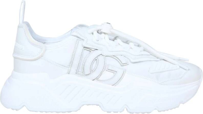 Dolce & Gabbana Witte Daymaster lage sneakers van kalfsleer White Heren