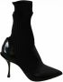 Dolce & Gabbana Zwarte Leren Logo Mid Calf Laarzen Black Dames - Thumbnail 1