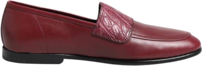 Dolce & Gabbana Bordeauxrode Leren Formele Instap Schoenen