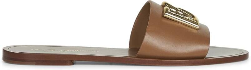 Dolce & Gabbana Bruin leren instap sandalen