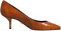 Dolce & Gabbana Bruin leren Kitten Heel Pumps met logo details Brown Dames - Thumbnail 2