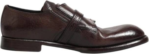 Dolce & Gabbana Bruin Leren Monk Strap Formele Schoenen