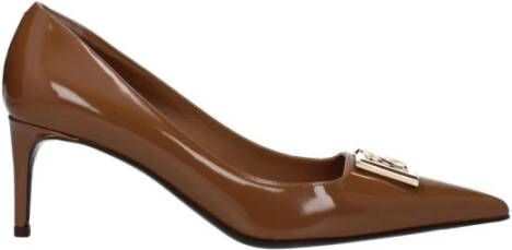 Dolce & Gabbana Bruin leren puntige neus pumps