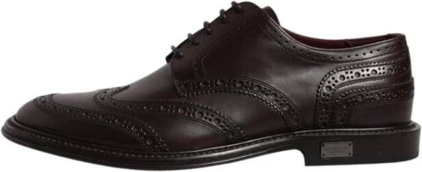 Dolce & Gabbana Bruin Leren Wingtip Brogue Schoenen - Foto 2