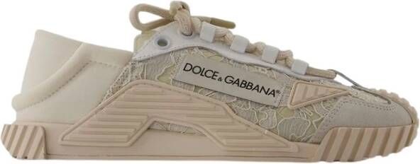 Dolce&Gabbana Sneakers Mixed-Materials N21 Slip-On Sneakers in beige