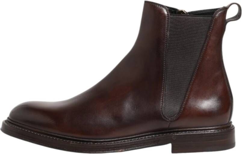Dolce & Gabbana Bruine Chelsea Leren Mid Calf Laarzen