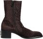 Dolce & Gabbana Bruine Katoenen Velvet Mid Calf Laarzen - Thumbnail 1