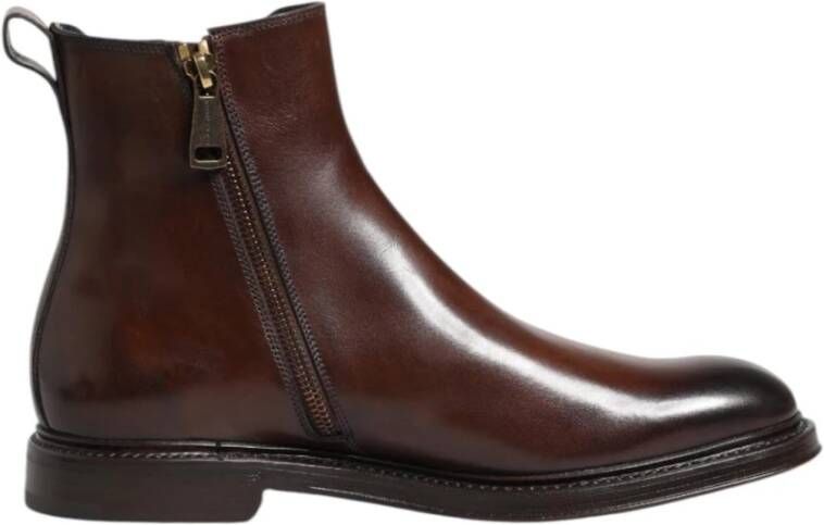 Dolce & Gabbana Bruine Leren Chelsea Mid Calf Laarzen