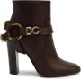 Dolce & Gabbana Caroline Leren Enkellaarzen Brown Dames - Thumbnail 1
