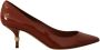 Dolce & Gabbana Brown Kitten Heels Pumps Patent Leather Shoes Bruin Dames - Thumbnail 1
