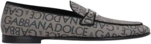 Dolce & Gabbana Bruine platte schoenen met kenmerkend logo patroon Gray Heren