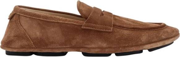Dolce & Gabbana Bruine Platte Schoenen met Metalen Monogram
