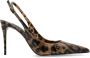Dolce&Gabbana Hoge hakken Brown Slingback Pumps With Dg Logo Detail in bruin - Thumbnail 1