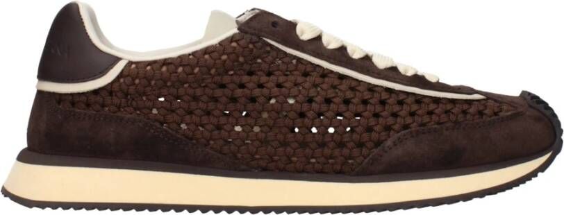 Dolce & Gabbana Bruine Stoffen Lage Sneakers