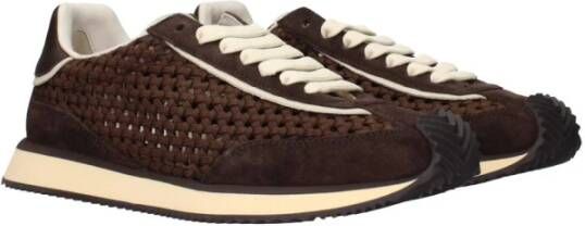 Dolce & Gabbana Bruine Stoffen Lage Sneakers