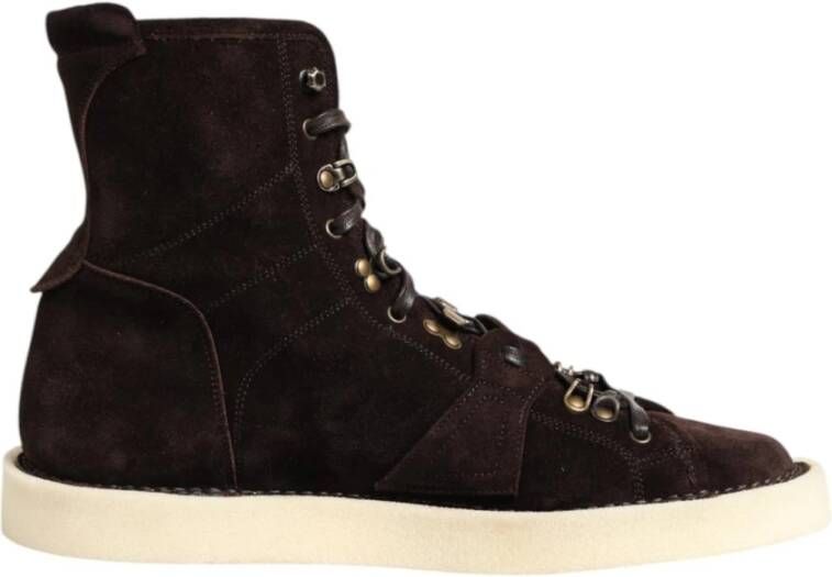 Dolce & Gabbana Bruine Suède Veterschoenen voor de Enkel