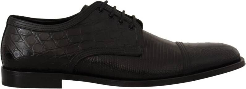 Dolce & Gabbana Exotische Leren Veterschoenen Black Heren