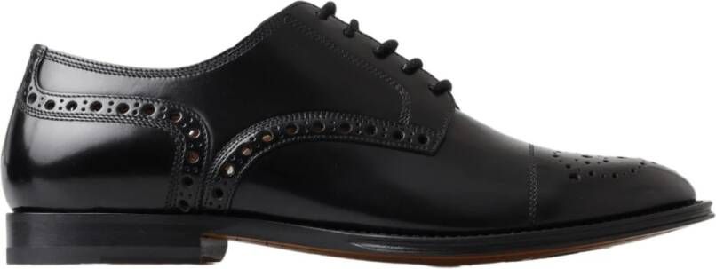 Dolce & Gabbana Herenleren Derby Oxford Wingtip Schoenen Black