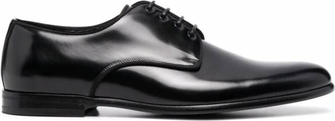 Dolce & Gabbana Zwarte platte schoenen Derby Antik Black Heren