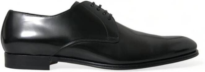 Dolce & Gabbana Zwarte Leren Formele Jurkschoenen Italiaanse Stijl Black Heren - Foto 14