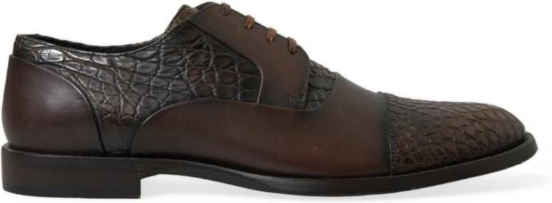 Dolce & Gabbana Bruine Krokodillenleren Oxford Schoenen Brown Heren