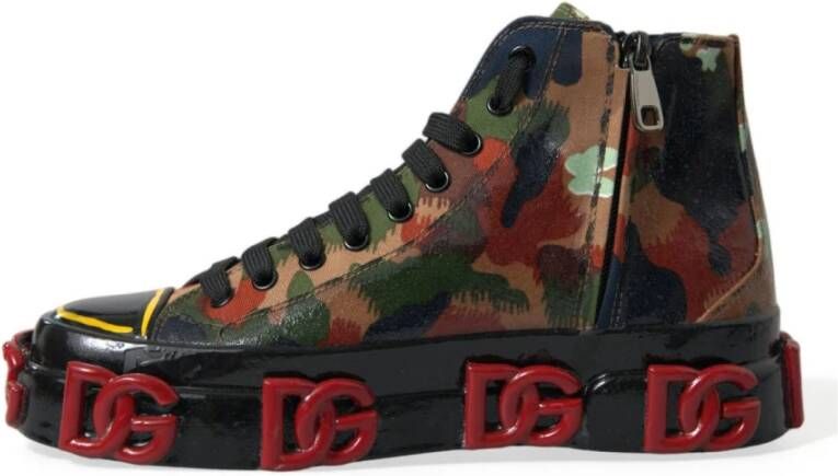 Dolce & Gabbana Luxe High-Top Sneakers met Camouflage Print