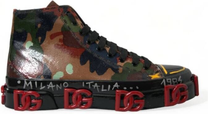 Dolce & Gabbana Camouflage High Top Sneakers Schoenen Multicolor Heren