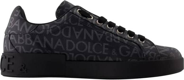Dolce & Gabbana Heren Coated Portofino Sneakers Zwar Black Heren