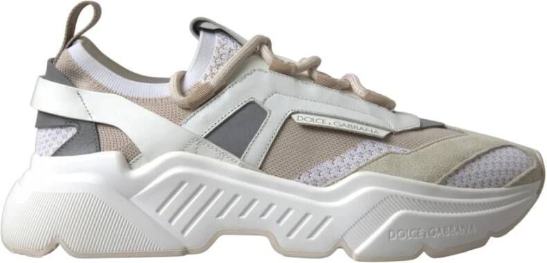 Dolce & Gabbana Casual Sneakers Wit Beige Leren Sport
