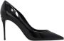 Dolce & Gabbana Zwarte Pumps van Lakleer met Gouden Logo Plaque Black Dames - Thumbnail 1
