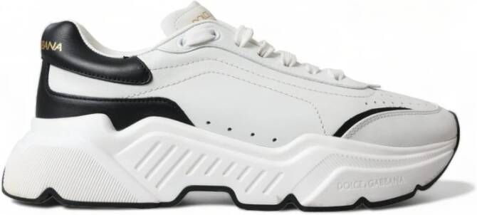 Dolce & Gabbana Portofino Sneakers WhiteBlack Leather Wo Blackwhite