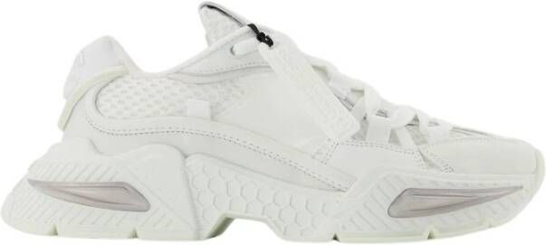 Dolce & Gabbana Witte nylon sneakers met leren en suède details White