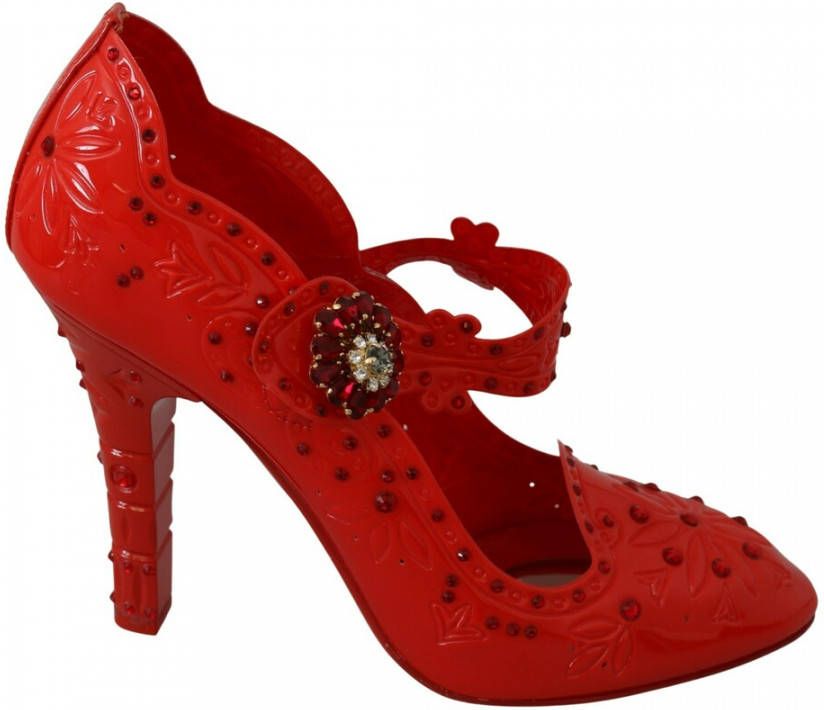 Dolce & Gabbana Rode Bloemen Kristallen Cinderella Hakken Schoenen Red Dames