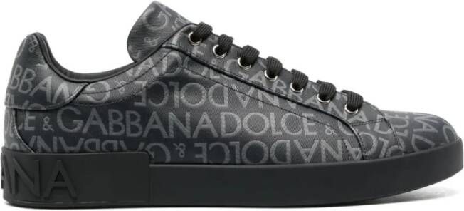 Dolce & Gabbana Zwarte platte schoenen met Ciabatta-logo Black Heren