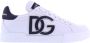 Dolce & Gabbana Witte Leren Sneakers Ronde Neus Vetersluiting White Dames - Thumbnail 1